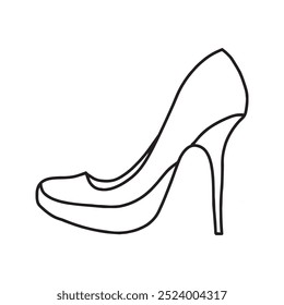 Doodle heels. Vector illustration, on a white background