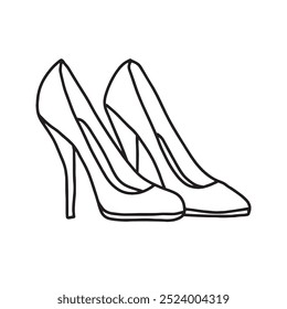 Doodle heels. Vector illustration, on a white background