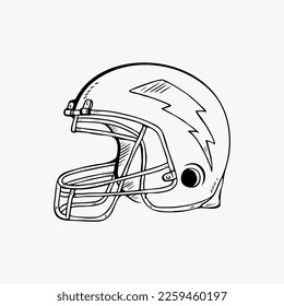 Doodle of helmet football team, vector illustration
