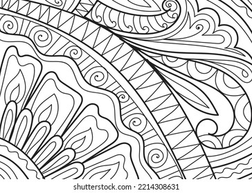 Doodle henna design coloring book pages for adults vector illustration