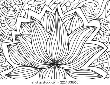 Doodle henna design coloring book pages for adults vector illustration