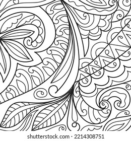 Doodle henna design coloring book pages for adults vector illustration