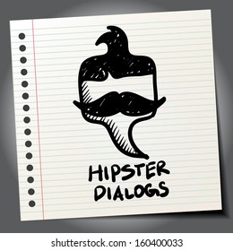 Doodle hipster dialogs icon
