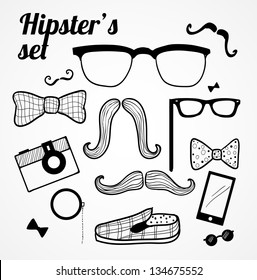 Doodle hipster's set.