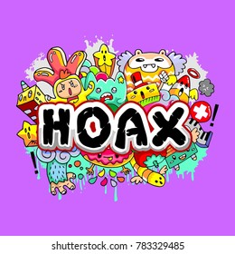Doodle of Hoax. Cute and Funny.