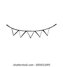 Doodle holiday flags. Hand drawn element for web design, stationery, poster, flyer, logo