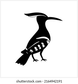 Doodle hoopoe clip art isolated. Animal art. Sketch bird. Vector stock illustration. EPS 10