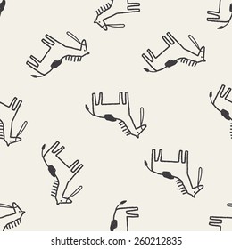  doodle horse seamless pattern background