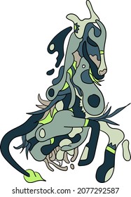 doodle horse vector for clothes design needs, merchandise and colorful backgrounds