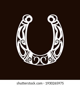 Doodle horseshoe. Vintage design. Vector stock illustration. EPS 10