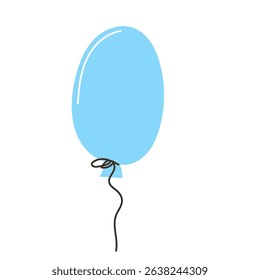Doodle Hot Air Balloon Symbol Icon. Baby Shower or Birthday Party Decoration Hand Drawn Element. Abstract Funny Hot Air Balloon Isolated Icon. Positive and Colorful Art.