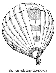 Doodle of Hot Air Balloon Vector Sketch Up line, EPS 10.