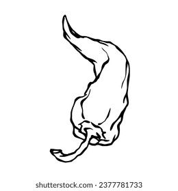 Doodle von scharfen Chilischoten pod.Vector Grafiken.