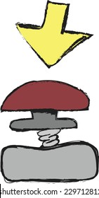 doodle hotel service bell , vector icon