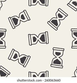 Doodle Hourglass seamless pattern background