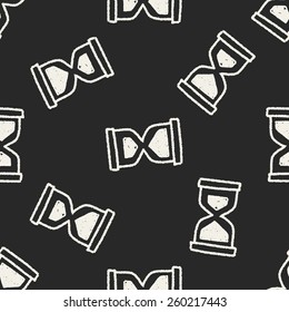 Doodle Hourglass seamless pattern background