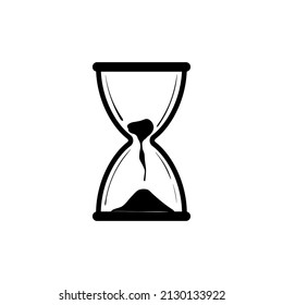Doodle hourglass.Vector hand-drawn sandglass.Timer icon.Isolated element on white background.