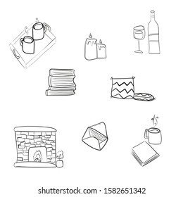 Doodle house decor isolated vector illustration.  Decoration element. Cozy home.