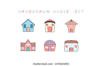 Doodle house hand drawn vector set icon. Vector Design Template