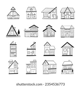 Doodle house hand drawn vector