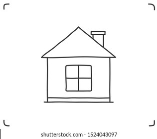 Doodle house icon on white background, vector eps10 illustration