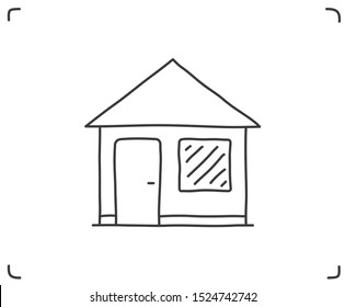 Doodle house icon on white background, vector eps10 illustration