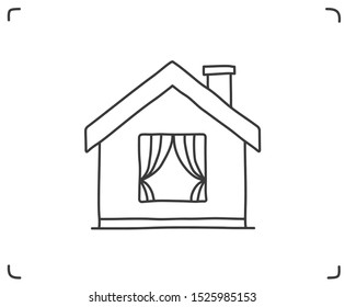 Doodle house icon on white background, vector eps10 illustration