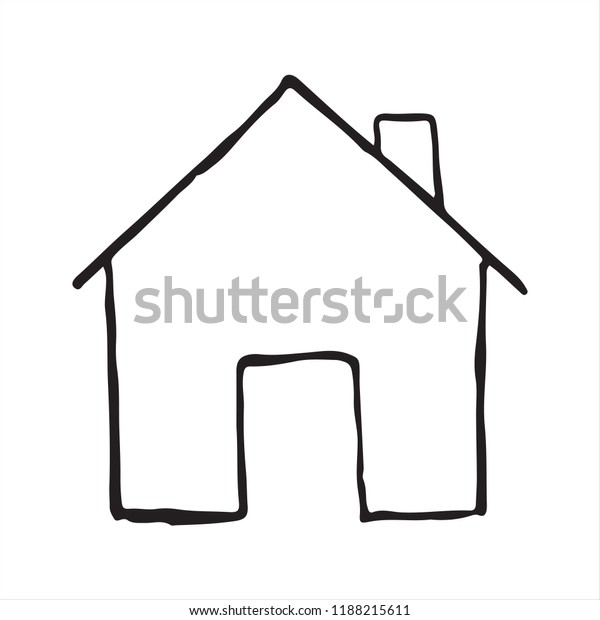 Doodle House Icon Outline Vector Illustration Stock Vector Royalty Free 1188215611