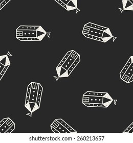 doodle house seamless pattern background