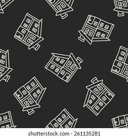 Doodle House seamless pattern background