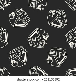 Doodle House seamless pattern background