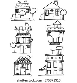 Doodle of house set collection