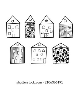 Doodle des Hauses handgezeichnet