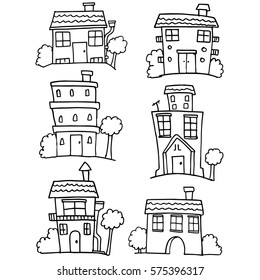 Doodle of house set vector art