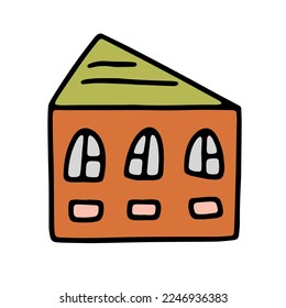 Doodle House. Sketch-Schreib-Stil. Handgezeichnete Vektorgrafik-Vektorgrafik