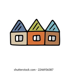 Doodle house. Sketch scribble style. Hand drawn build vector illustration