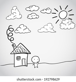 Doodle house vector background. Vector eps10