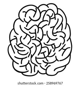 doodle human brain Outline design,simple graphic,illustration vector