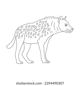 Doodle of Hyena. Hand drawn vector illustration.