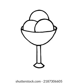 Helado de garganta. Ilustración vectorial dibujada a mano
