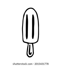 Doodle ice cream popsicle on a wooden stick