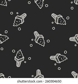 doodle ice cream seamless pattern background