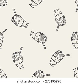 doodle ice cream seamless pattern background