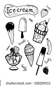 Doodle ice cream set.