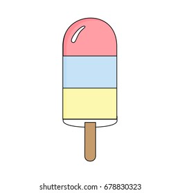 Doodle ice cream vector illustration graphic. Ice lolly, popsicle icon isolated on white background.