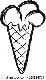 doodle Ice cream in waffle cone