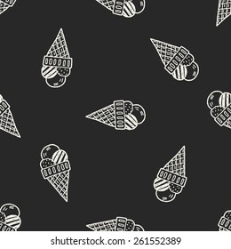 Doodle Icecream seamless pattern background