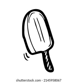 Doodle-Eisskizze auf Vektorgrafik. Eiscremeszeichnung