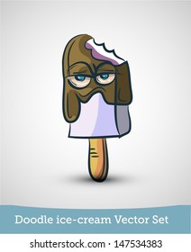 Doodle ice-cream vector
