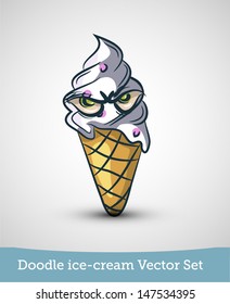 Doodle ice-cream vector